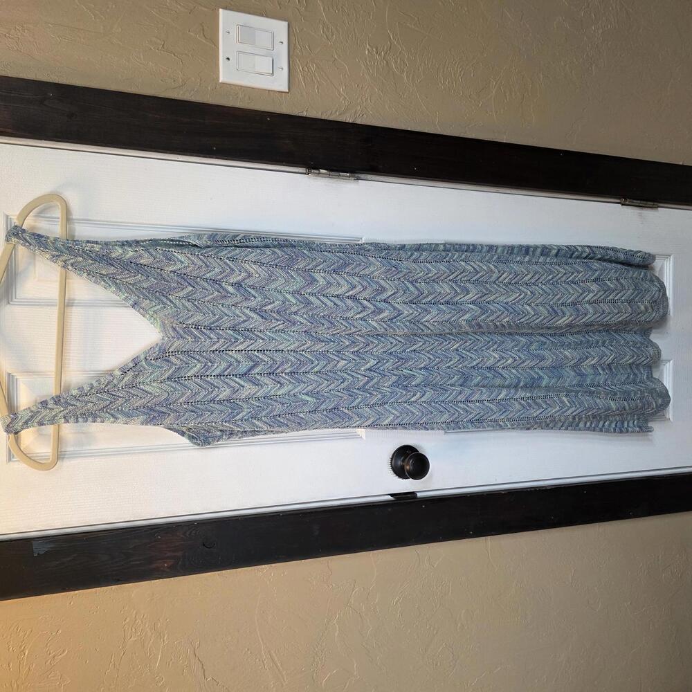 Madden NYC Women's Blue Knit Midi Dress with slit- XL - Picture 6 of 8